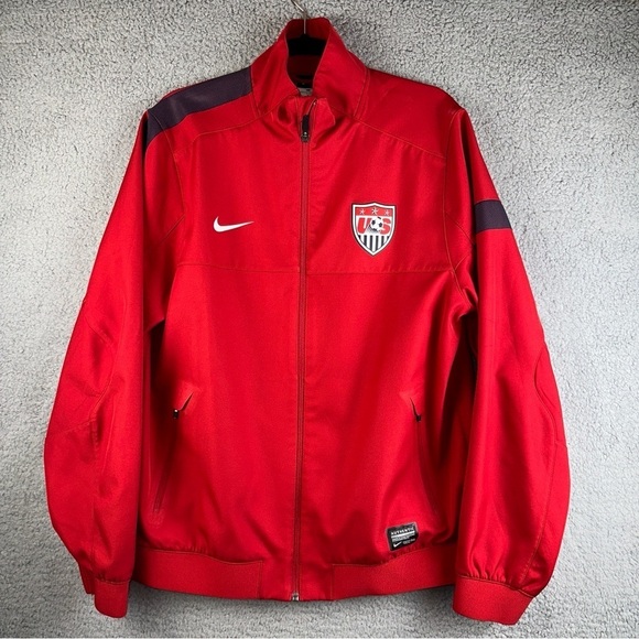 Nike Jacket Mens‎ Large Red Team USA Soccer Sideline Authentic Athletic Sport - Picture 1 of 12